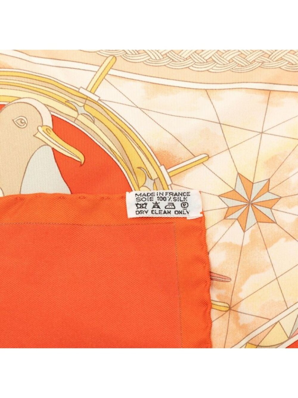 Hermes Carre 90 Magnificent Frigate Fregates Magnifiques Scarf Orange Multicolor - Picture 7 of 8